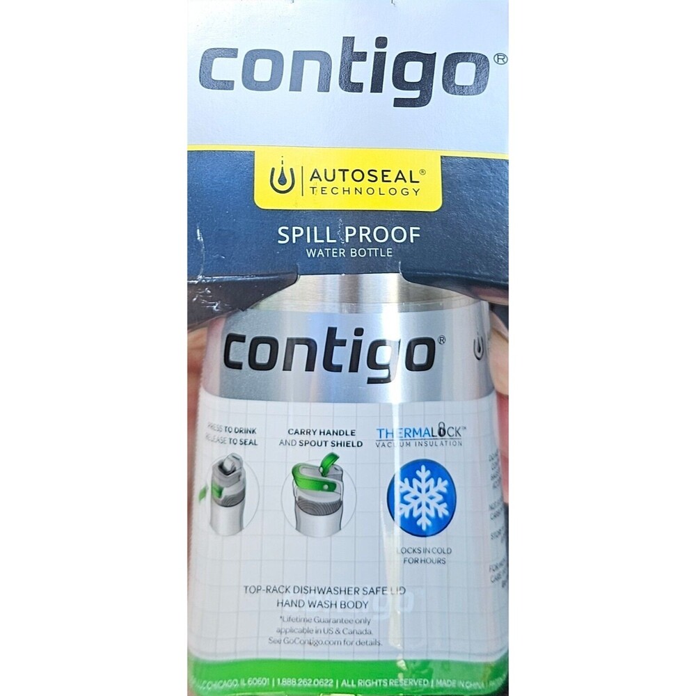 Contigo Insulated 24 oz Water Bottle Ashland Chill Leak-Proof Lid with Autospout